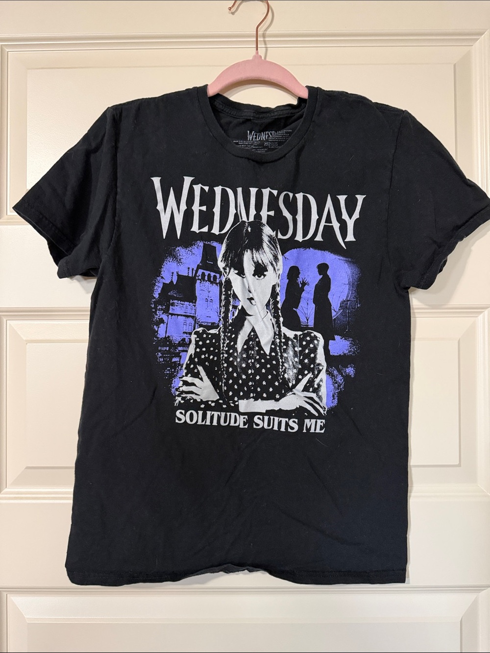 Wednesday Black Graphic Tee - Solitude Suits Me